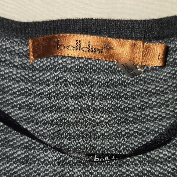 Belldini Black and Gray Knit Cardigan with Geometric Pattern - Picture 2 of 7